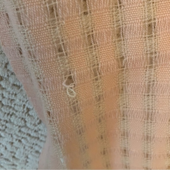 Madawaska Weavers Canada Pure Wool Hand Woven Pale Pink Scarf Kerchief 40”x7.5” - Picture 4 of 5